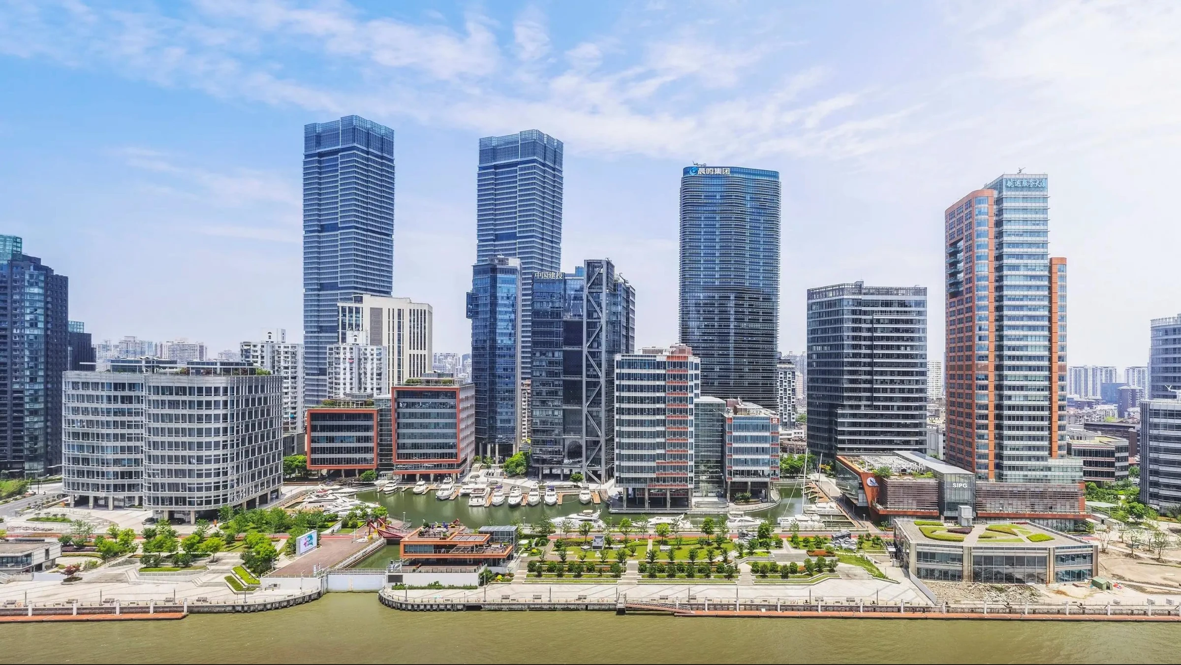 Hongkou Riverside waterfront in Shanghai, China